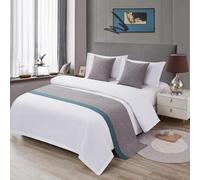 GPDNBIEU, Chemin de lit et Coussin Assorti, Couvre-lit Bicolore, écharpes Solides, décoration la Maison, literie d'hôtel, Serviette Bout, Protection du Chambre à Coucher(C,50 * 180cm for 120cm Bed)