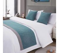 GPDNBIEU, Chemin de lit et Coussin Assorti, Couvre-lit Bicolore, écharpes Solides, décoration la Maison, literie d'hôtel, Serviette Bout, Protection du Chambre à Coucher(E,50 * 210cm for 150cm Bed)