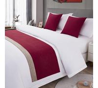 GPDNBIEU, Chemin de lit et Coussin Assorti, Couvre-lit Bicolore, écharpes Solides, décoration la Maison, literie d'hôtel, Serviette Bout, Protection du Chambre à Coucher(F,50 * 180cm for 120cm Bed)
