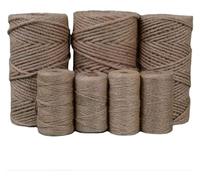 GPDNBIEU, Corde de Jute 4/5/6/8mm, corde de chanvre tressée de 50m, ficelle torsadée à 4 brins, for cadeaux, artisanat de bricolage, décoration, regroupement(4MM 50M)