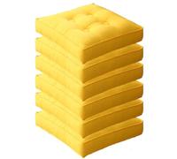 GPDNBIEU, Coussin De Sol Épais, Tissu en Toile Complète Doux Et Confortable Amovible Antidérapant, Coussins Chaise Siège for Fournitures Salle Classe à Domicile, Couleur: Rouge(Yellow,40x40cm(6pcs))