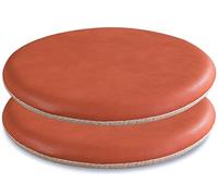 GPDNBIEU, Coussins de Chaise Ronds en Cuir, Coussin siège Rond Mousse à mémoire Forme, Coussins Amovibles avec Fermeture éclair cachée(Orange,38cm)