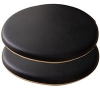 GPDNBIEU, Coussins de Chaise Ronds en Cuir, Coussin siège Rond Mousse à mémoire Forme, Coussins Amovibles avec Fermeture éclair cachée(Black,43cm)