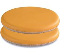 GPDNBIEU, Coussins de Chaise Ronds en Cuir, Coussin siège Rond Mousse à mémoire Forme, Coussins Amovibles avec Fermeture éclair cachée(Yellow,43cm)