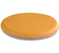 GPDNBIEU, Coussins de Chaise Ronds en Cuir, Coussin siège Rond Mousse à mémoire Forme, Coussins Amovibles avec Fermeture éclair cachée(Yellow,33cm)