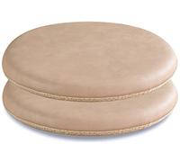 GPDNBIEU, Coussins de Chaise Ronds en Cuir, Coussin siège Rond Mousse à mémoire Forme, Coussins Amovibles avec Fermeture éclair cachée(Khaki,43cm)