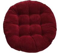 GPDNBIEU, Coussins de Chaise Salle à Manger Confortables, sur 9 Points, Coussins Cuisine avec Attaches for Jardin, Salon, Bureau, terrasse, Couleur : Kaki(Burgundy,55cm(Round))