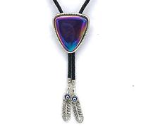 GPDNBIEU, Cravate - Corde en Cuir de Mode rétro créatif coloré Triangles Western Rodeo Bola Cravate, Bijoux de nouveauté décontractés Cravate à Cordon