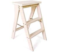 GPDNBIEU, Escabeau 3 échelle Pliante Tabouret Double Usage escabeau en Bois Massif Simple Multi-Fonction Chaise Kitc