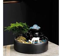 GPDNBIEU Fontaines de Bureau, avec lumière LED brumeuse et Roue hydraulique, for la décoration intérieure de Maison, Bureau Table Patio(C)