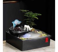 GPDNBIEU Fontaines de Bureau, avec lumière LED brumeuse et Roue hydraulique, for la décoration intérieure de Maison, Bureau Table Patio(K)
