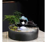 GPDNBIEU Fontaines de Bureau, avec lumière LED brumeuse et Roue hydraulique, for la décoration intérieure de Maison, Bureau Table Patio(F)