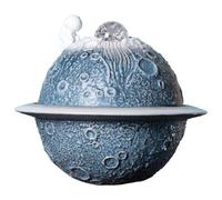 GPDNBIEU Fontaines de Bureau, Fontaine de Table en céramique, Cascade d'intérieur, Space Explorer, for décoration Maison et Bureau(Blue)