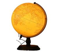 GPDNBIEU, Globe rétro éclairé par LED, éclairage en relief 3D surélevé, avec support bois, marquage de texte clair(32cmf)