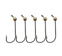 GPDNBIEU, Hameçons à Poisson 5 pièces/lot 0.5g-4g tête en cuivre Mini Micro hameçons manivelle gabarit hameçon Doux ver leurre Accessoires de pêche(0.7g)