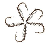 GPDNBIEU, Hameçons de pêche 10 pièces, hameçons de pêche barbelés pivotants à Ressort, hameçon de Carpe à Cercle Unique, Accessoires de matériel for Bord du lac(5)