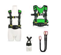 GPDNBIEU, Harnais de sécurité for travaux aériens, harnais antichute avec lanière auto-rétractable, kit de sécurité for harnais de toit, protection contre les chutes, for l'escalade(Green,C)