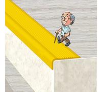 GPDNBIEU, Marches d'escalier antidérapantes, moulure de Nez Marche extérieure, Bandes prédécoupées Garniture Bord, for intérieur et extérieur, Largeur 1,5x4cm(Yellow,L 6m/236.2in)