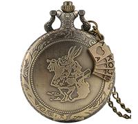 GPDNBIEU, Montre de Poche à Quartz, Pendentif, Collier, chaîne, Bracelet, Accessoires carrousel