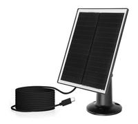 GPDNBIEU, Panneau solaire 6W for caméra de sécurité, panneau en bardeaux 5V, port micro type-C, charge IP65 for téléphone for iPad, utilisation extérieur(Black)