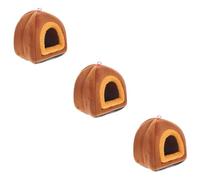 GPDNBIEU, Petit nid for Animaux de Compagnie, Maison Lapin, Cage à Hamster, Lits Chinchilla, cachette for, for S(Brownx3pcs)