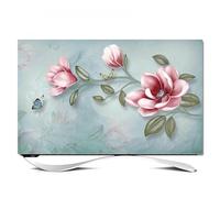 GPDNBIEU, Protecteur d'écran Suspendu/de Bureau, imprimé Floral de 32 à 80 Pouces, Accessoire décoratif Salon(Flower,49-52inch)