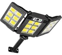 GPDNBIEU, Réverbère solaire à 3 têtes, éclairage extérieur IP65, 360 LED 1500 lumens, projecteur grand angle 270 ° for garage, cour, garde sympa