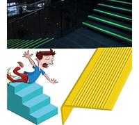 GPDNBIEU, Ruban Protecteur de Bord d'escalier en Vinyle, la Lueur des Bordures est Un Accessoire, l'utilisateur Doit Coller, Largeur 3x7cm(Yellow,L 500in/12.7m)