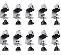 GPDNBIEU, Support de cloison, pince d'écran séparation en verre, bureau, support, alliage d'aluminium(Silver,10PCS)