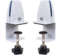 GPDNBIEU, Support de cloison, pince d'écran séparation en verre, bureau, support, alliage d'aluminium(White,2PCS)