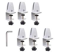 GPDNBIEU, Support de cloison, pince séparation en alliage d'aluminium, fixation déflecteur, bureau, d'écran verre(White)