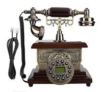 GPDNBIEU, Téléphone de Bureau avec combiné d'identification l'appelant rétro Antique Vintage et téléphone à Affichage d'appel Fixe Cadran Rotatif for hôtel Domicile