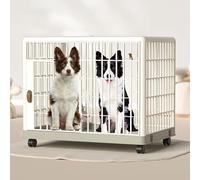 GPDNBIEU, Une Niche intérieure spacieuse avec Une Cage for Chien de Style Meuble Mobile, Portes verrouillables et des Roues