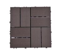 GPECTIFO Carreaux de Sol à emboîtement en Bois et Plastique, 1 pièce, for Balcon extérieur, pelouse, Serre, Jardin, Patio, terrasse(Coffee)
