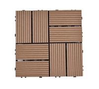 GPECTIFO Carreaux de Sol à emboîtement en Bois et Plastique, 1 pièce, for Balcon extérieur, pelouse, Serre, Jardin, Patio, terrasse(Almond)