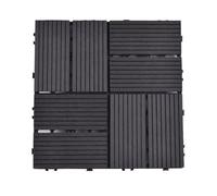 GPECTIFO Carreaux de Sol à emboîtement en Bois et Plastique, 1 pièce, for Balcon extérieur, pelouse, Serre, Jardin, Patio, terrasse(Black)