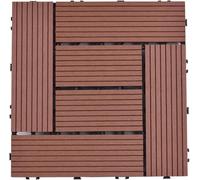 GPECTIFO Carreaux de Sol à emboîtement en Bois et Plastique, 1 pièce, for Balcon extérieur, pelouse, Serre, Jardin, Patio, terrasse(Mahogany)