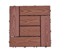 GPECTIFO Carreaux de Sol à emboîtement en Bois et Plastique, 1 pièce, for Balcon extérieur, pelouse, Serre, Jardin, Patio, terrasse(Mahogany)