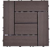 GPECTIFO Carreaux de Sol à emboîtement en Bois et Plastique, 1 pièce, for Balcon extérieur, pelouse, Serre, Jardin, Patio, terrasse(Coffee)