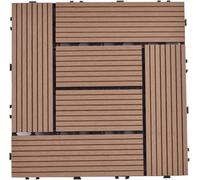GPECTIFO Carreaux de Sol à emboîtement en Bois et Plastique, 1 pièce, for Balcon extérieur, pelouse, Serre, Jardin, Patio, terrasse(Apricot)