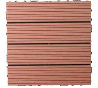 GPECTIFO Carreaux de Sol à emboîtement imperméables en Bois et Plastique, 1 pièce, for Patio, Jardin, Bord de Piscine, Porte d'entrée intérieure et extérieure(Mahogany)