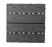 GPECTIFO Carreaux de Sol à emboîtement imperméables en Bois et Plastique, 1 pièce, for Patio, Jardin, Bord de Piscine, Porte d'entrée intérieure et extérieure(Grigio)