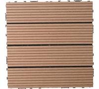 GPECTIFO Carreaux de Sol à emboîtement imperméables en Bois et Plastique, 1 pièce, for Patio, Jardin, Bord de Piscine, Porte d'entrée intérieure et extérieure(Log)