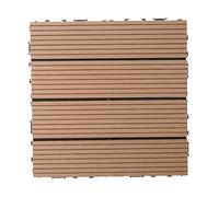 GPECTIFO Carreaux de Sol à emboîtement imperméables en Bois et Plastique, 1 pièce, for Patio, Jardin, Bord de Piscine, Porte d'entrée intérieure et extérieure(Log)