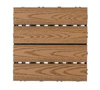 GPECTIFO Carreaux de Sol à emboîtement imperméables en Bois et Plastique, 1 pièce, for Patio, Jardin, Bord de Piscine, Porte d'entrée intérieure et extérieure(Log)