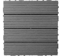GPECTIFO Carreaux de Sol à emboîtement imperméables en Bois et Plastique, 1 pièce, for Patio, Jardin, Bord de Piscine, Porte d'entrée intérieure et extérieure(Grigio)