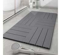 GPECTIFO Carrelage de Sol à emboîtement, 10 pièces, Deux Couleurs, Bois, Plastique, Patio, Jardin, Piscine, Salle de Bains(Grigio)