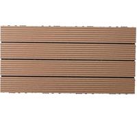 GPECTIFO Carrelage de Sol à emboîtement extérieur, 1 pièce, for Patio, terrasse, Porche, Balcon, Jardin, Motif à Longues Rayures(Teak)