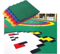 GPECTIFO Dalles de Sol modulaires emboîtables, Dalles de Sol antidérapantes for Parcs d'attractions, Tapis de Sport décoratifs(Orange)