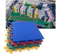 GPECTIFO Dalles de Sol modulaires emboîtables for écoles, Jardins d'enfants, terrains de Jeux et Parcs(Rosso)